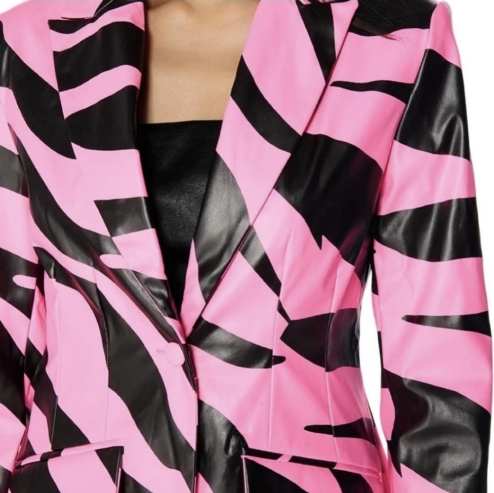 AKIRA Zebra Print Pink and Black Blazer